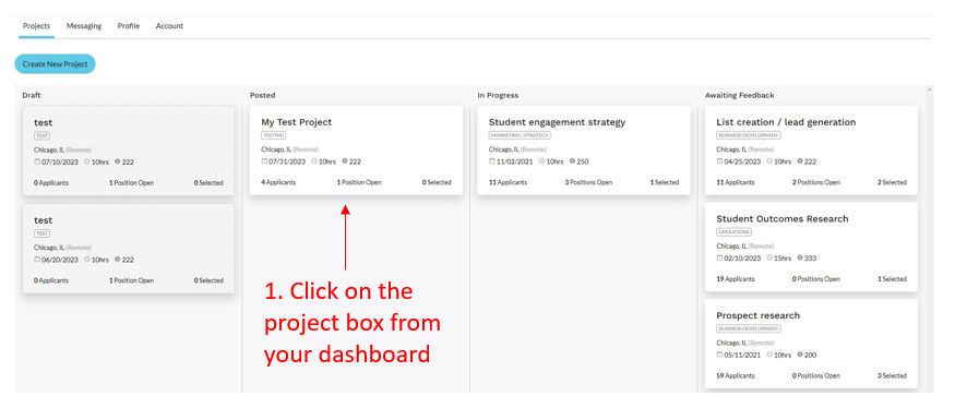 Selecting Applicant Tutorial Screenshot #1