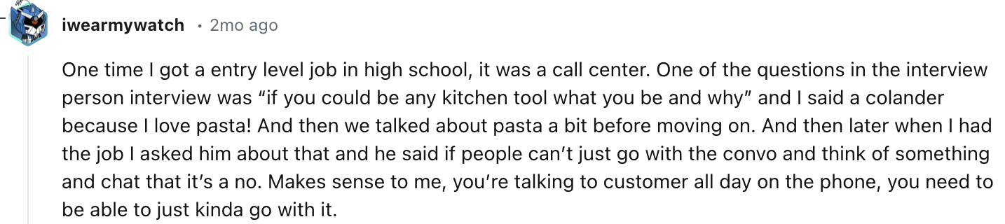 Odd-interview-question