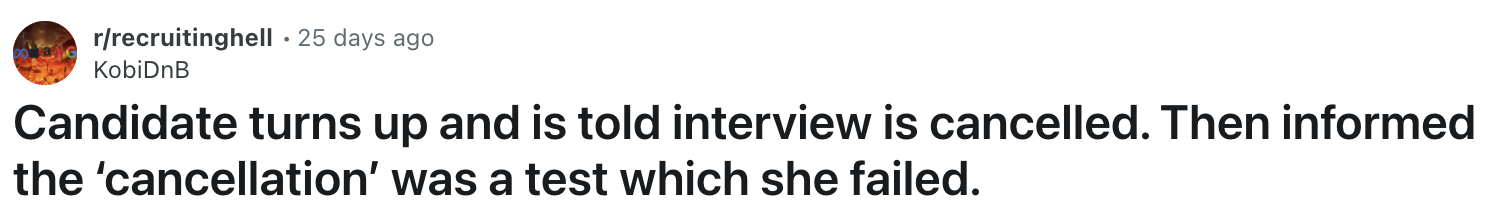 The interview was canceled